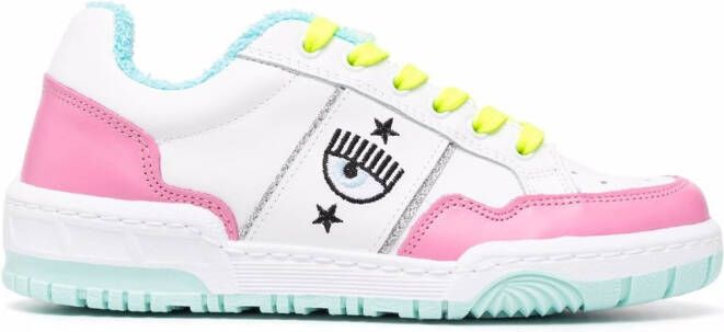 Chiara Ferragni colour-block logo-print sneakers White