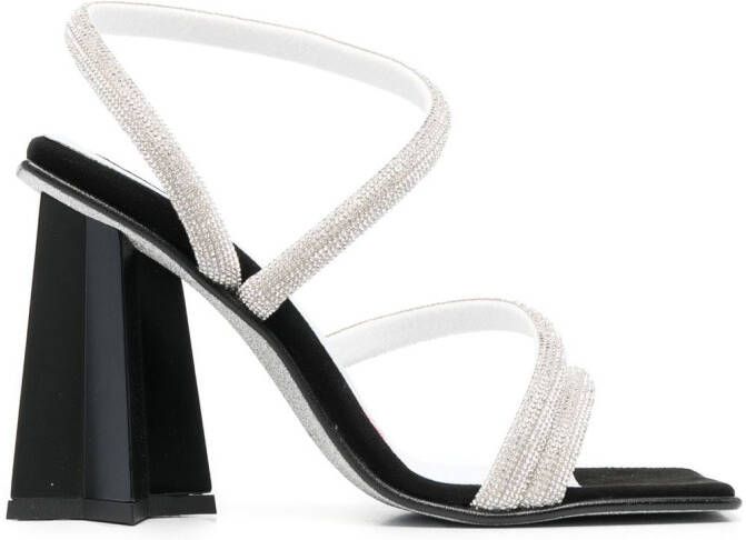 Chiara Ferragni glitter strap sculpted-heel sandals Black