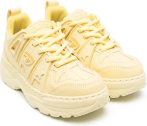 Chiara Ferragni Kids Eyefly chunky leather sneakers Yellow