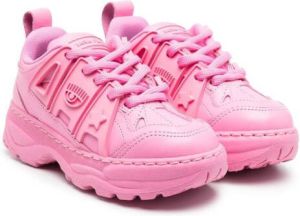 Chiara Ferragni Kids Eyelike-motif low-top sneakers Pink