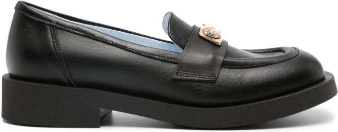 Chiara Ferragni square-toe leather loafers Black