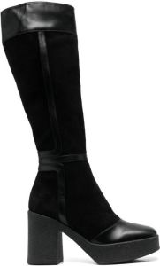 Chie Mihara 100 block-heel leather boots Black