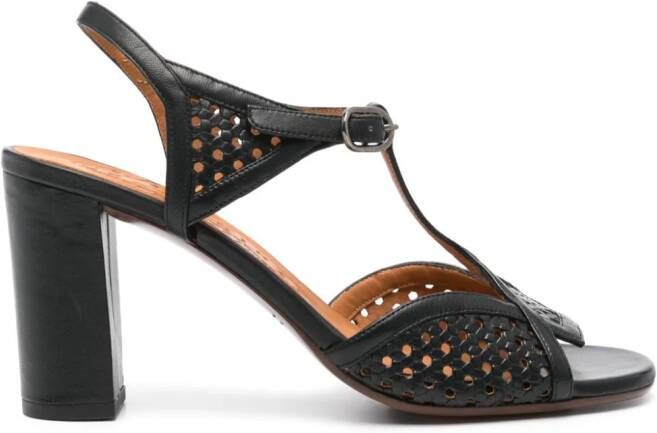 Chie Mihara 75mm Bessy perforated leather sandals Black