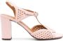 Chie Mihara 75mm Bessy perforated leather sandals Pink - Thumbnail 1