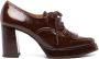 Chie Mihara 75mm Faiko leather loafer pumps Brown - Thumbnail 1