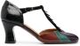 Chie Mihara 80mm colour-block square-toe leather pumps Black - Thumbnail 1
