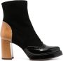 Chie Mihara 80mm suede panelled leather boots Black - Thumbnail 1