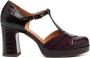 Chie Mihara 85mm T-bar leather pumps Purple - Thumbnail 1