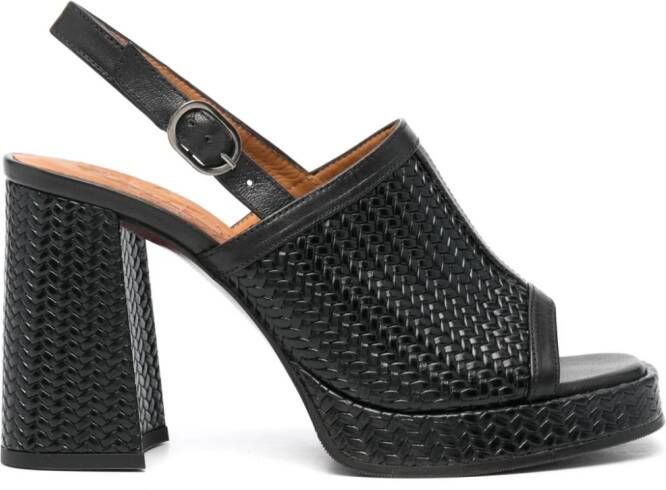 Chie Mihara 85mm Zimi interwoven leather sandals Black