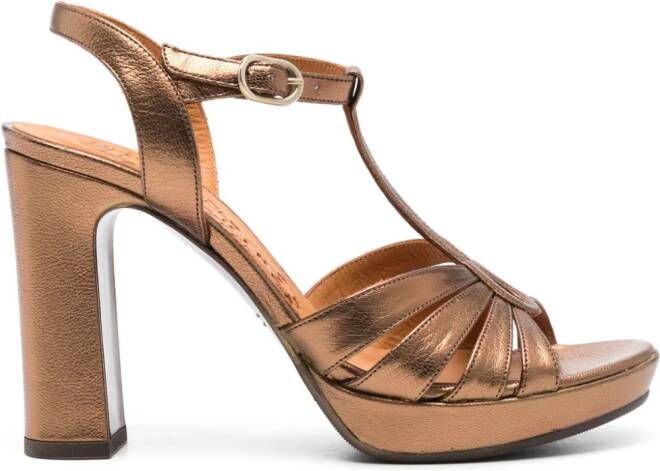 Chie Mihara 90mm Cafra leather sandals Gold