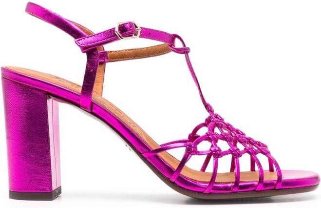 Chie Mihara Bassi metallic leather sandals Pink
