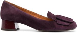 Chie Mihara buckle-detail 35mm suede loafers Purple