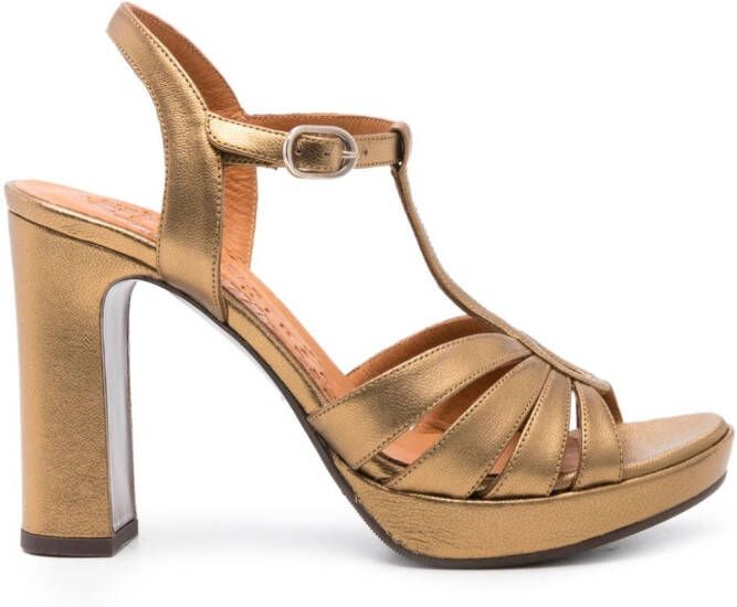 Chie Mihara Cafra 110mm leather sandals Gold