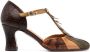 Chie Mihara colour-block square-toe leather pumps Brown - Thumbnail 1