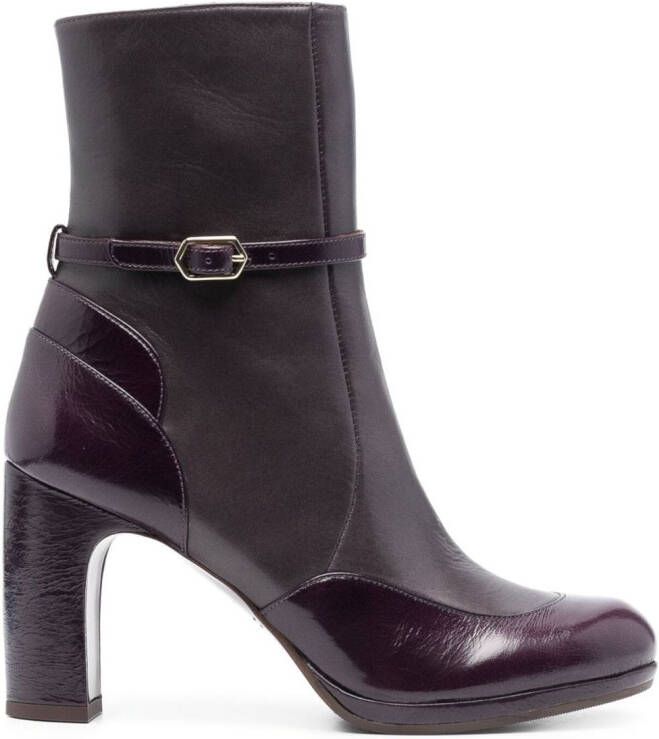 Chie Mihara Custor 100mm leather boots Purple