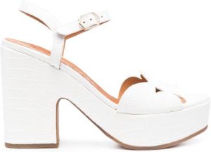 Chie Mihara cut-out 115 mm leather platform sandals White