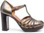 Chie Mihara cut-out leather 100mm pumps Gold - Thumbnail 1