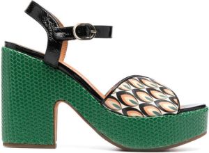Chie Mihara Dede 110mm leather sandals Green