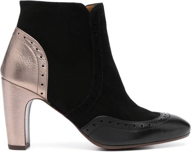 Chie Mihara Eyarci 80mm metallic-heel suede boots Black