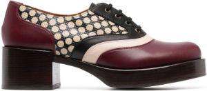 Chie Mihara Inque panelled lace-up shoes Red