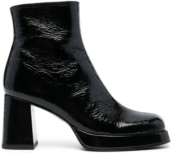 Chie Mihara Katrin patent-finish square-toe boots Black