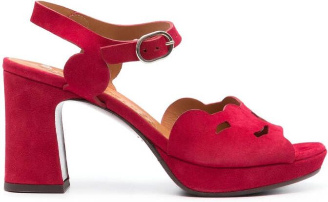 Chie Mihara Kei 85mm cut-out sandals Red