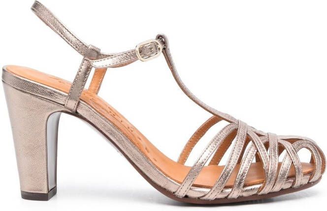 Chie Mihara Ku-Quenu 90mm leather sandals Gold