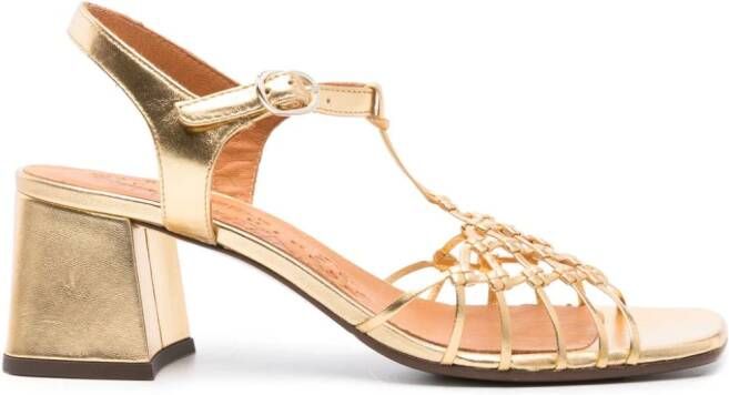 Chie Mihara Lantes 65mm leather sandals Gold
