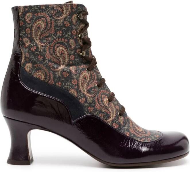 Chie Mihara Mylion 50mm paisley-print boots Red
