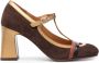 Chie Mihara Odaina 85mm suede Mary Jane pumps Brown - Thumbnail 1