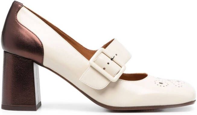 Chie Mihara Paypau 80mm leather pumps White