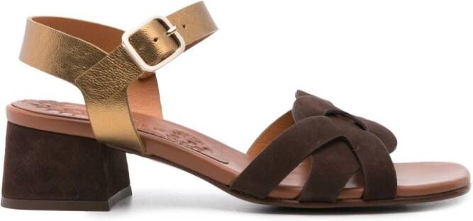 Chie Mihara Quara 50mm leather sandals Brown
