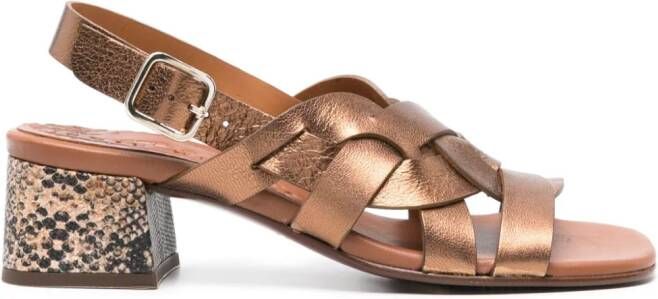 Chie Mihara Quirino 50mm leather sandals Brown