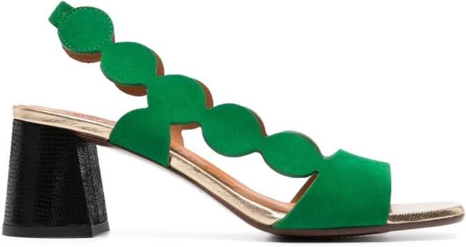 Chie Mihara Roka 50mm leather sandals Green
