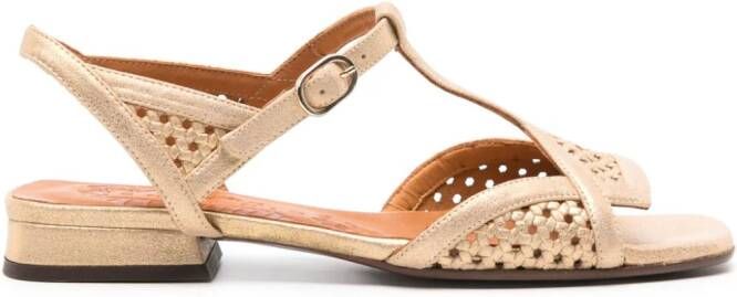 Chie Mihara Tencha metallic leather sandals Gold