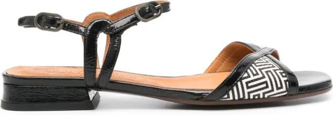 Chie Mihara Tiki patent leather sandals Black