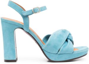Chie Mihara twist-knot suede sandals Blue