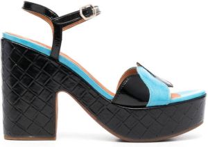 Chie Mihara two-tone leather sandals Black