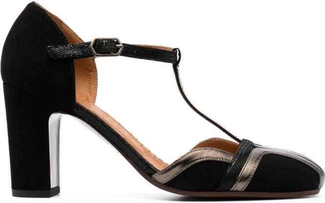 Chie Mihara Wander 85mm two-tone leather pumps Black