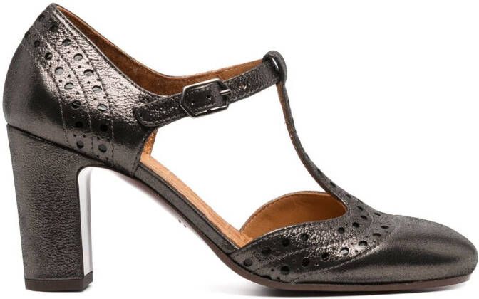 Chie Mihara Wante 75mm metallic-leather pumps Silver