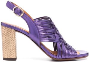 Chie Mihara woven metallic 90mm sandals Purple