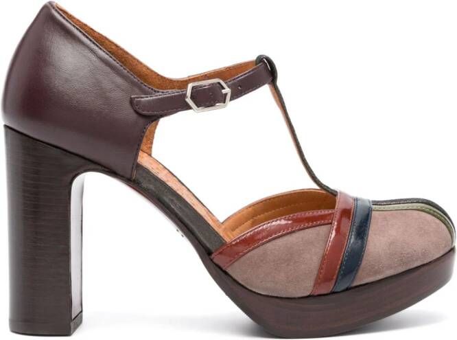 Chie Mihara Yarmin 100mm leather pumps Brown