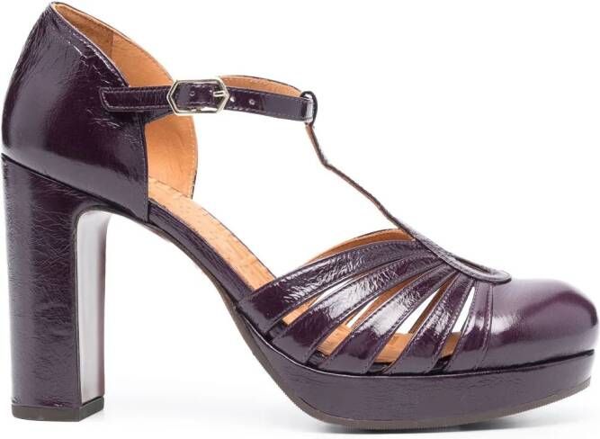 Chie Mihara Yeilo 110mm block-heel pumps Purple