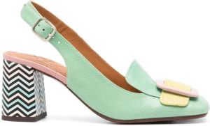 Chie Mihara zigzag-print ankle-strap pumps Green