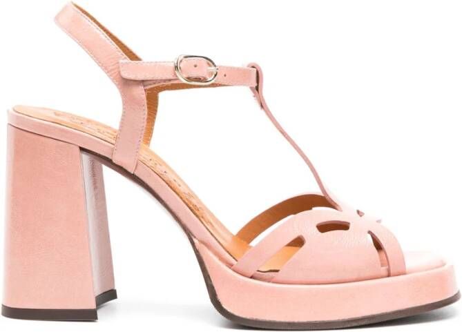 Chie Mihara Zinto 85mm patent-leather sandals Pink
