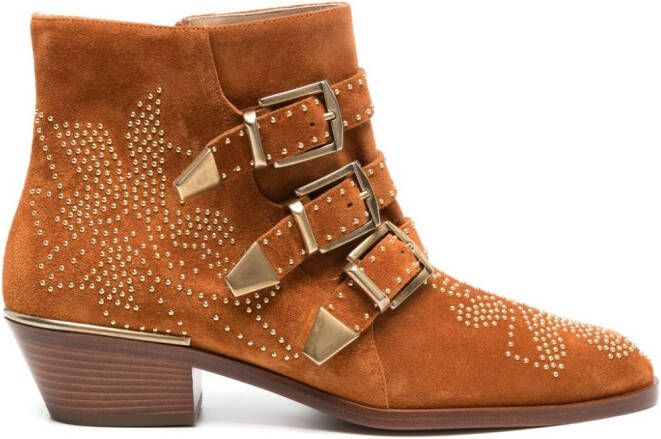 Chloé 50mm suede Chelsea boots Orange