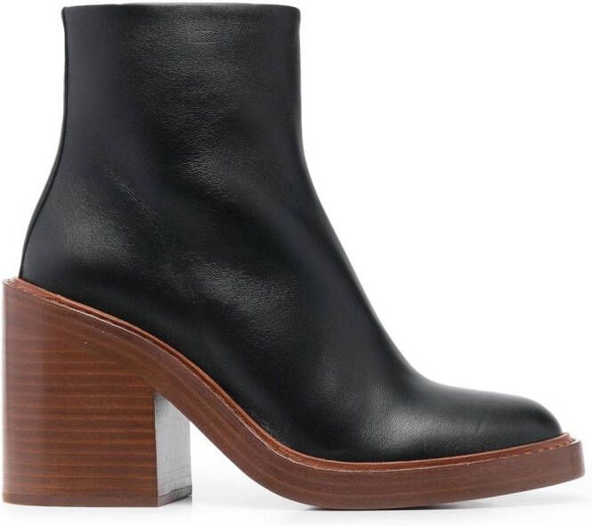 Chloé 90mm leather ankle boots Black