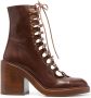 Chloé ankle lace-up fastening boots Brown - Thumbnail 1