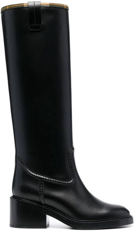 Chloé block-heel leather boots Black