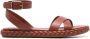 Chloé crossover leather sandals Brown - Thumbnail 1